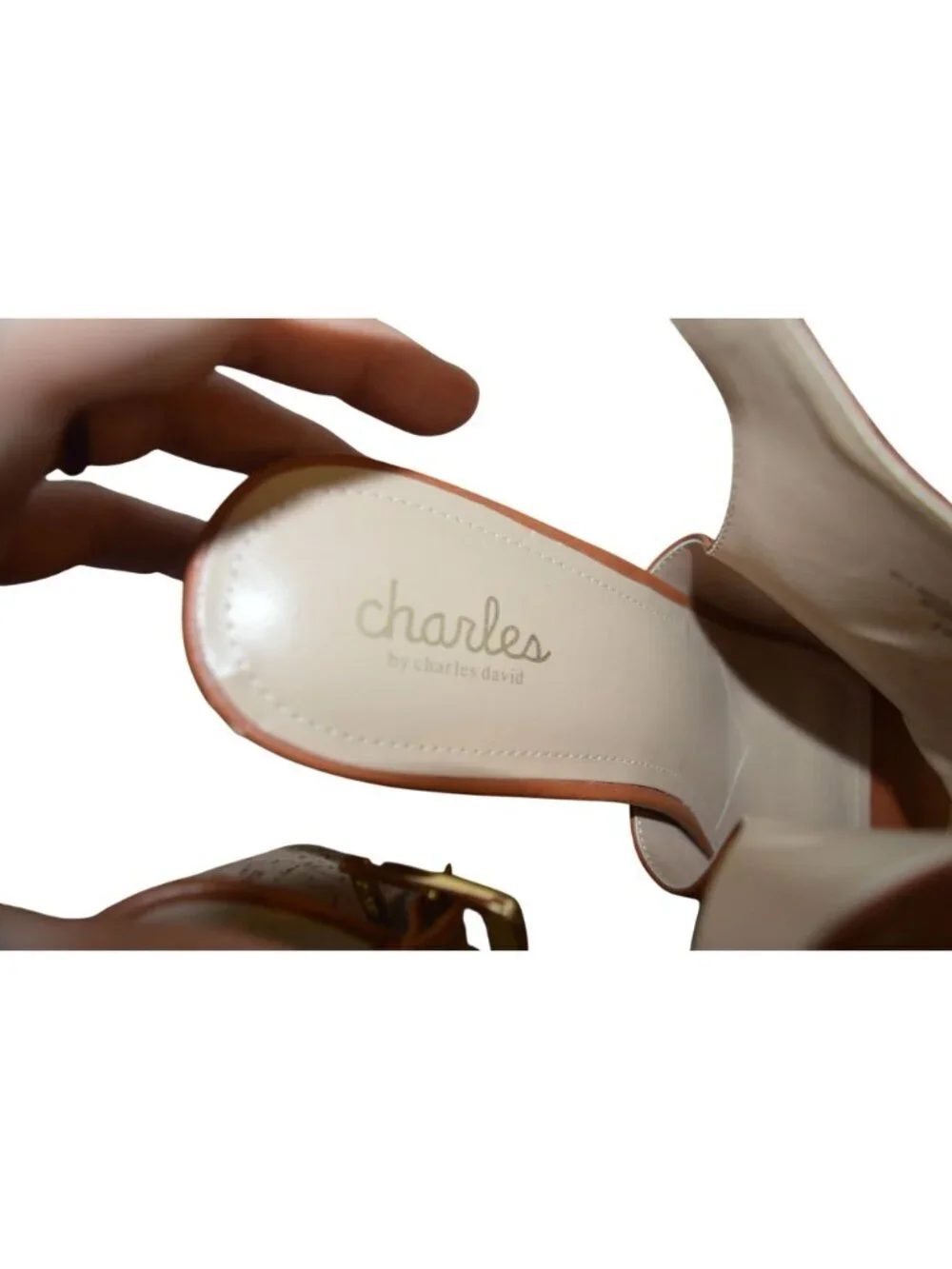 Charles David Imani Anthropologie Cork Block Heels Ankle Strap Women Size 10 Boh